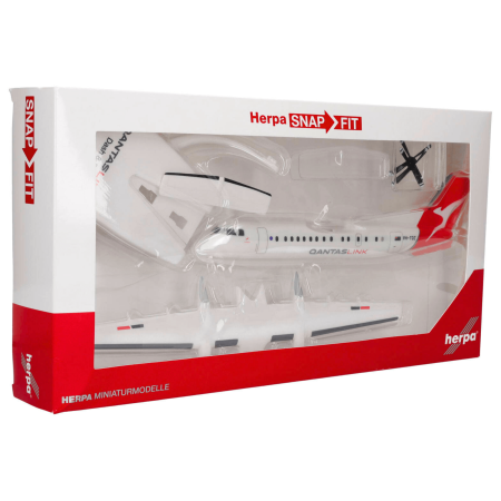 Herpa Snap-Fit Flugzeugmodell QantasLink Dash 8-300 (1:100)